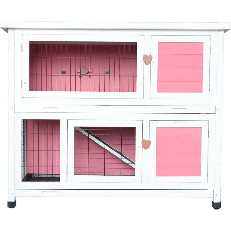 40x22 Wooden Rabbit Hutch Pet Cage Pink A59009
