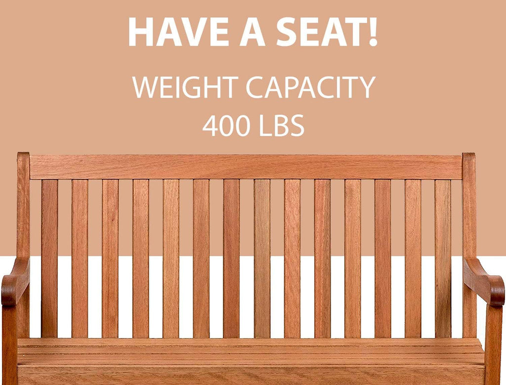 Light Brown Eucalyptus Wood Patio Bench T88568