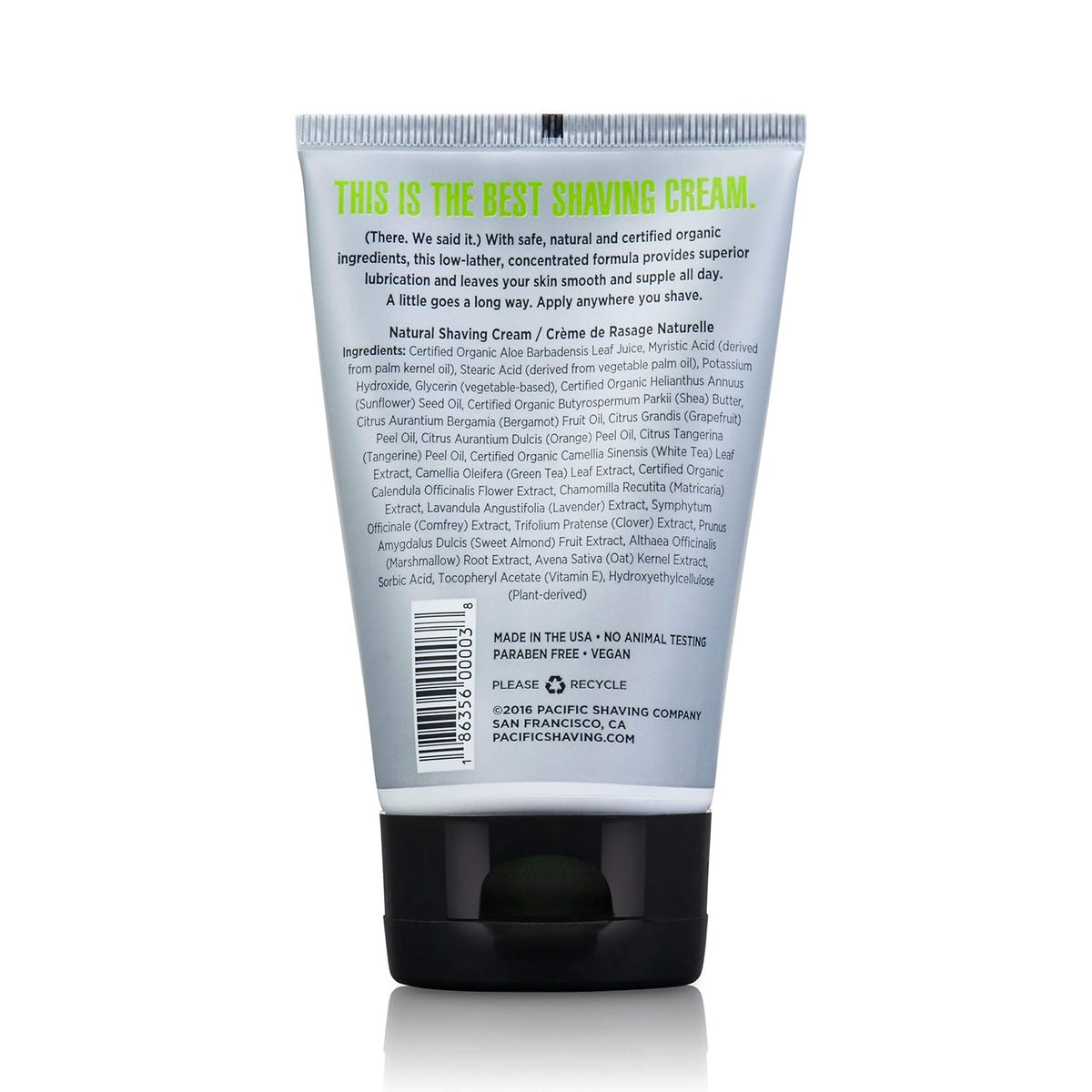 All Natural Shaving Cream, 3.4 oz (Pack of 12) Q8129