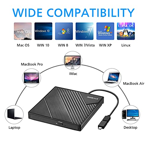 External DVD Drive USB 3.0 USB C CD/DVD +/-RW Optical Drive P881