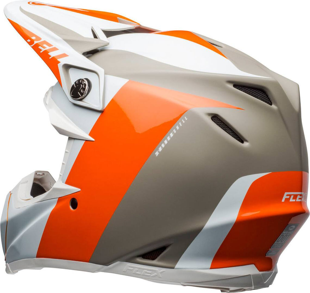 White Orange Sand Moto-9 Helmet Y946