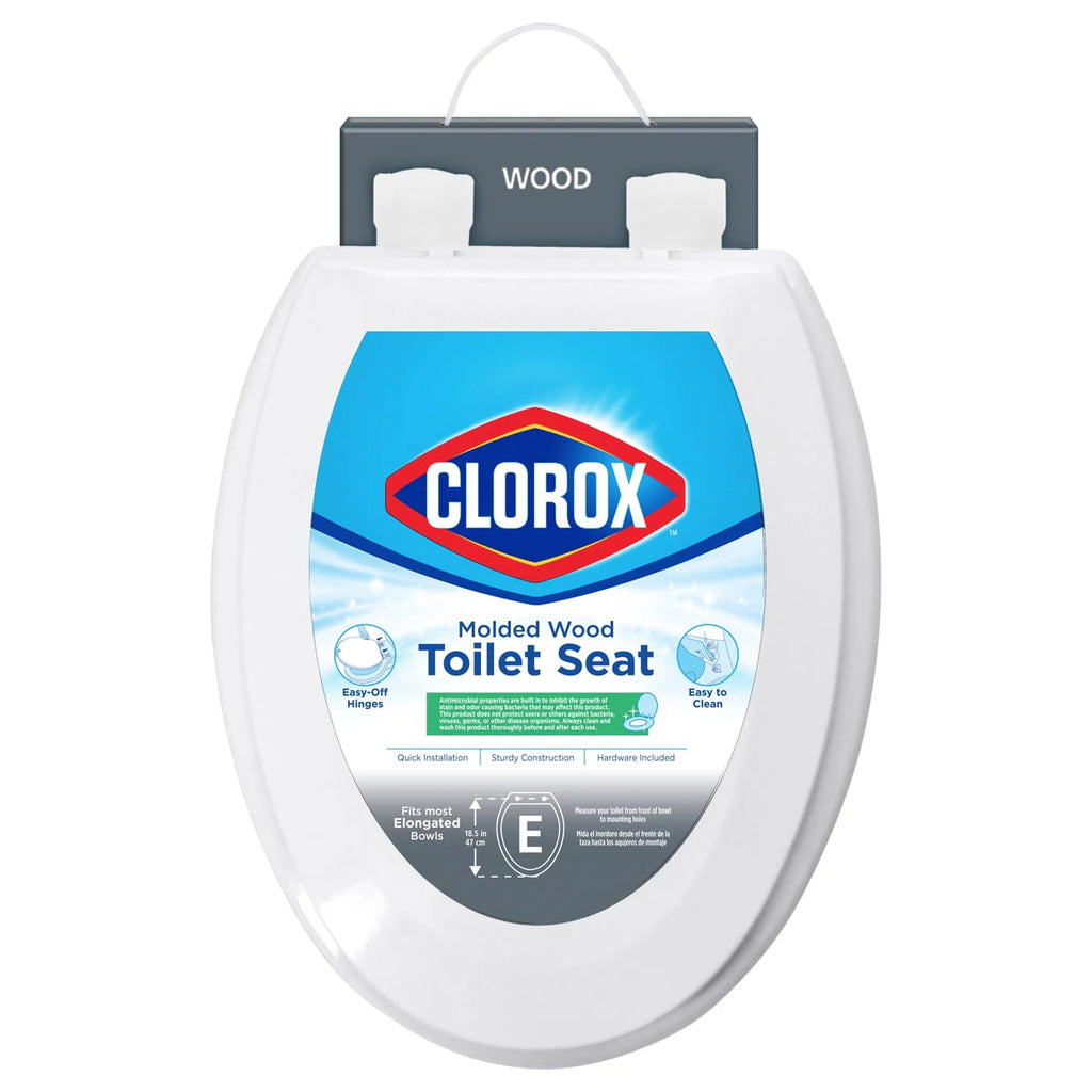 Antimicrobial Elongated Wood Toilet Seat N202508