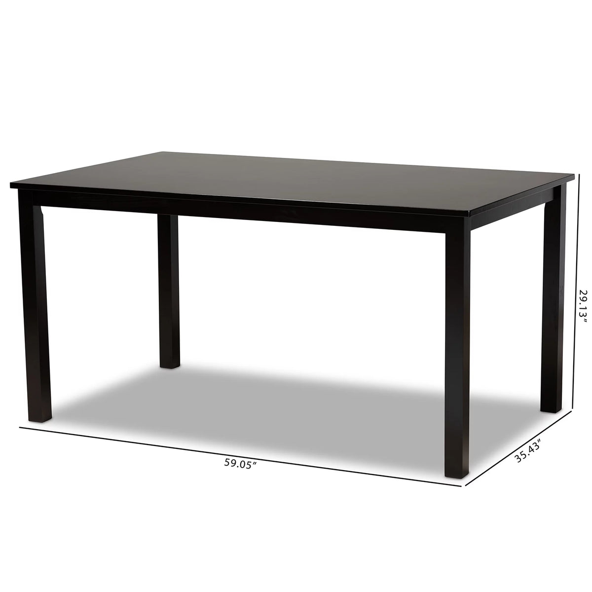 Espresso Brown Rectangular Wood Dining Table E2754