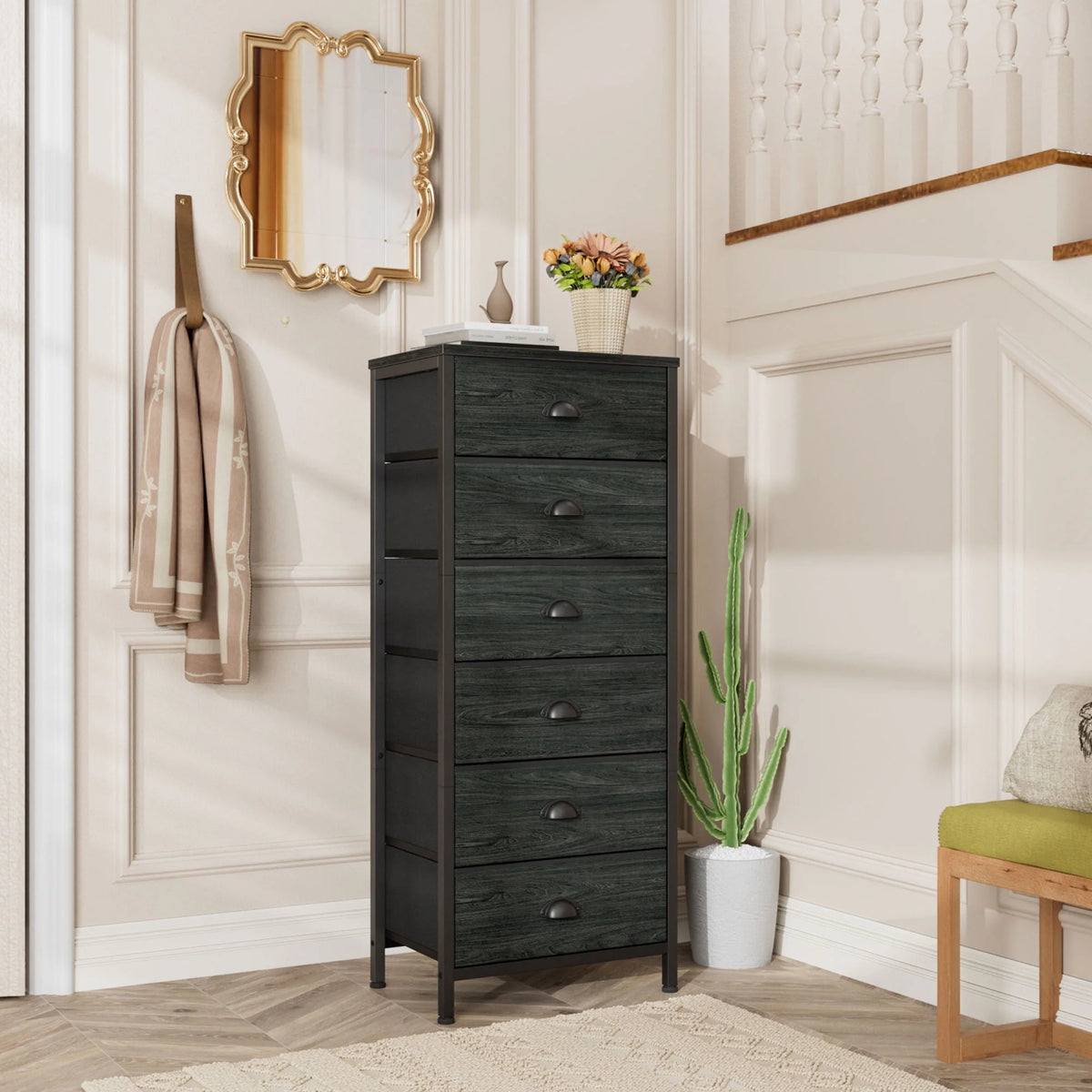 5 Drawer Dresser with Fabric Bins Z246