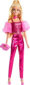 Metallic Blue Top and Skirt Doll with Wavy Brown Hair and Accessories T2374