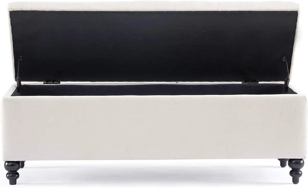 51" Button-Tufted Storage Ottoman Bench Q525236