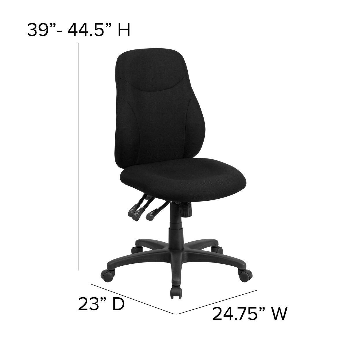 Black Fabric Ergonomic Task Office Chair F82013