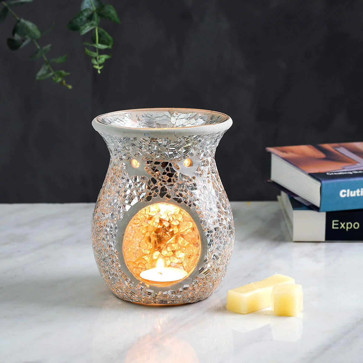 4.5X5.5 Inch Mosaic Glass Oil Burner G17925