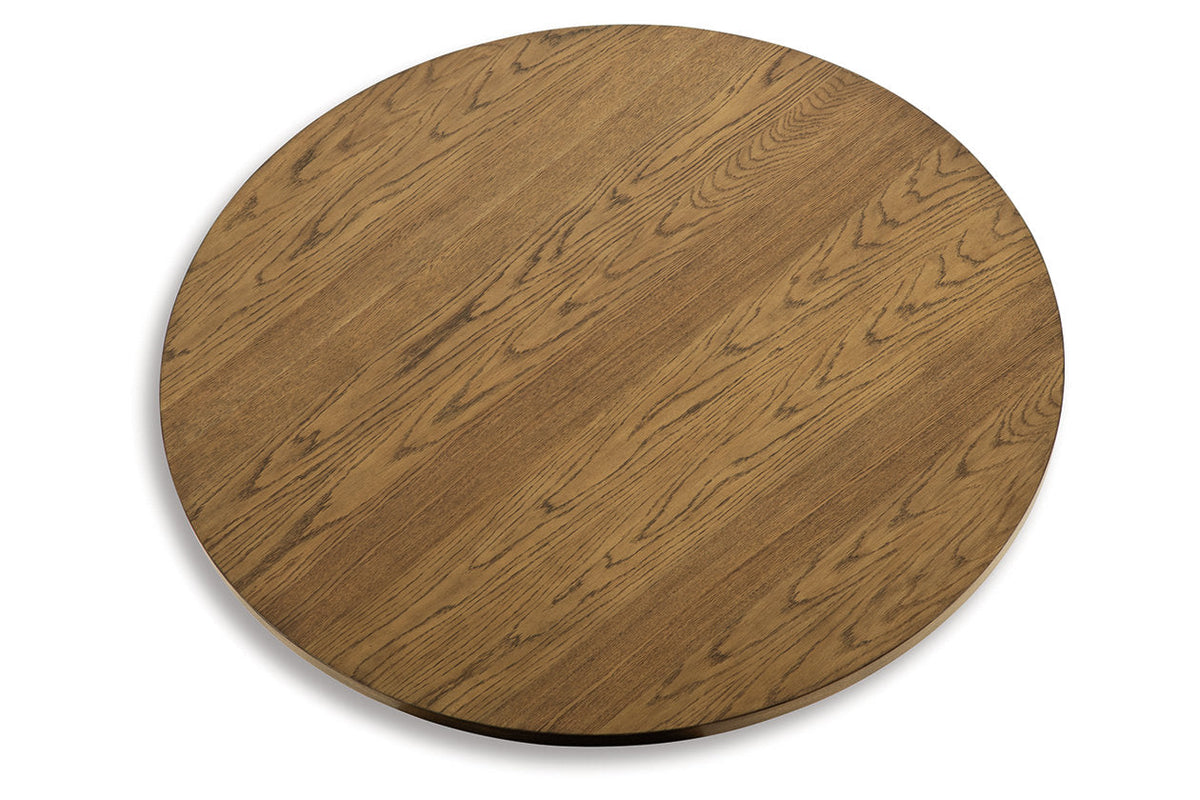 Round Wood Dining Table in Natural Light Brown X13410