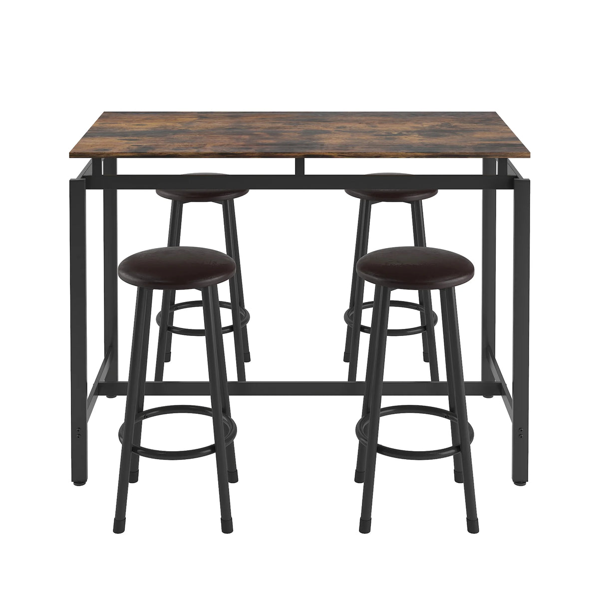 Bar Table Set with 4 Cushioned Stools W36178