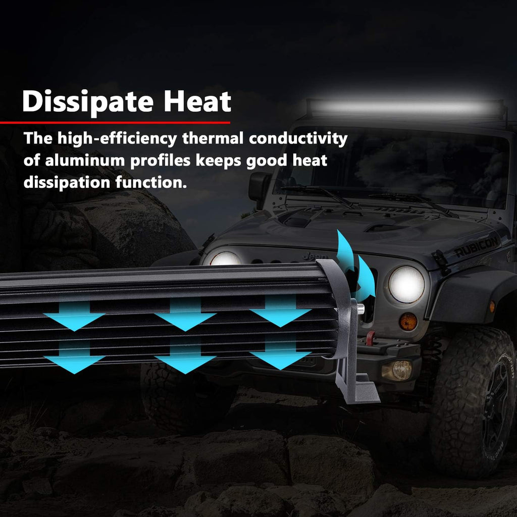 22 inch 7D 324W Triple Row LED Light Bar Spot Flood Combo Beam Waterproof 20000LM Pack of 2 B3557