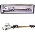 White Diecast Tractor Truck with Lowboy Trailer 1/64 Model Q967425
