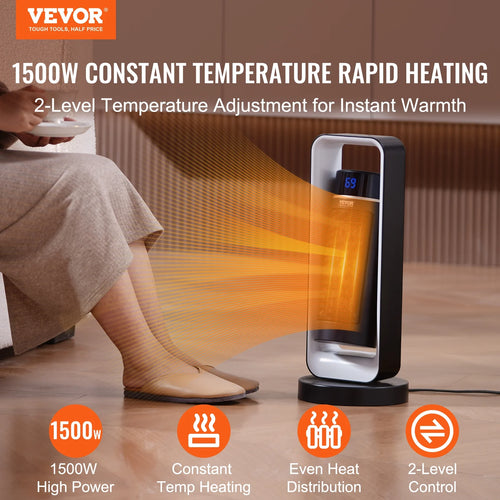1500W Electric Fan Forced Portable Space Heater with Thermostat M52695