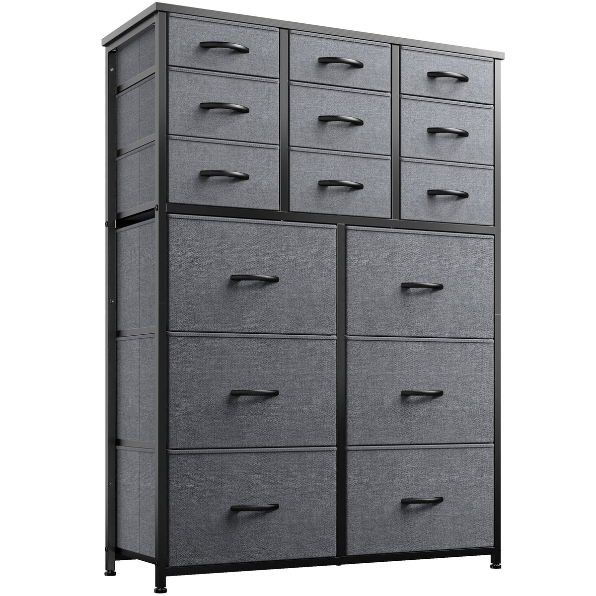 Charcoal Black 14 Drawer Tall Dresser M66992