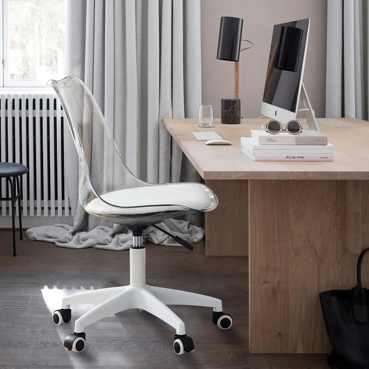 Adjustable 360 °Swivel Armless Computer Chair With Wheels V800