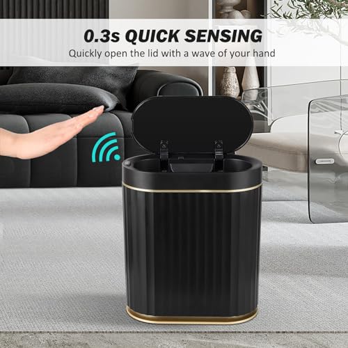 Automatic Motion Sensor Trash Can 2 Gallon White H9688