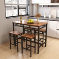 5-Piece Metal Frame Dining Table and Stools Q6009