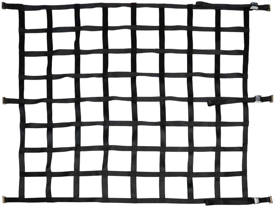 Heavy Duty Cargo Net with Cam Buckles and E-Track Fittings, 82 Inches by 82 Inches, 8 Inch by 8 Inch Holes S203394