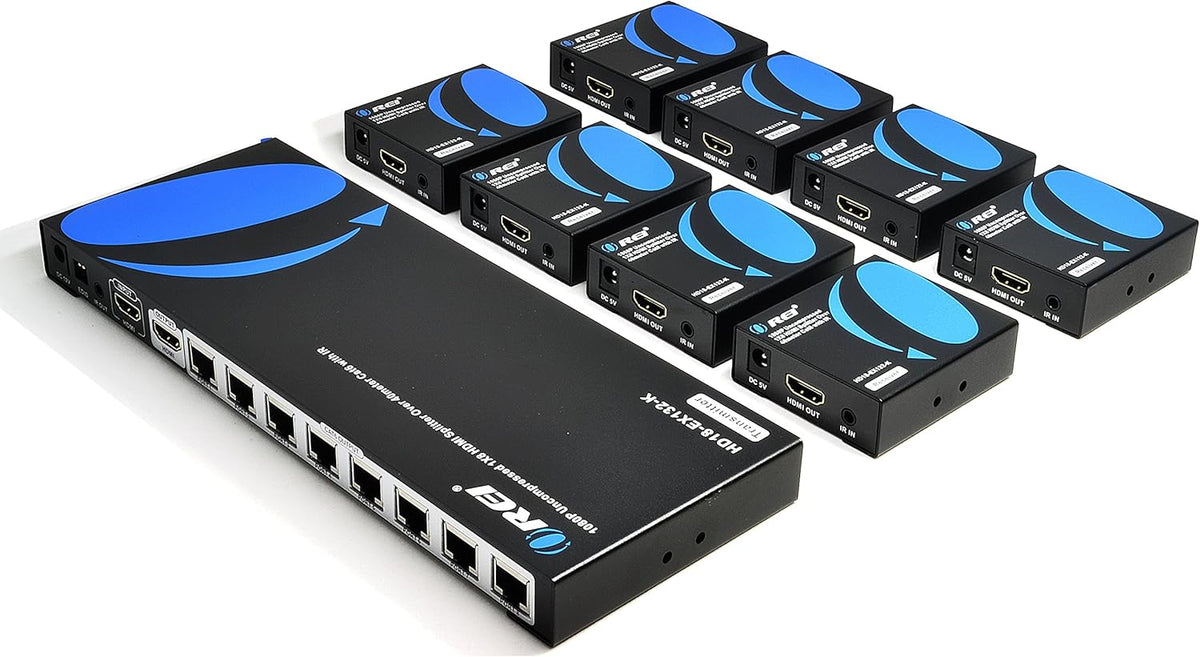 1x8 HDMI Extender Splitter Over Single Cable CAT6/7 1080P With IR Remote U5857