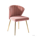 Pink Velvet Upholstered Accent Chair with Gold Metal Legs U794264