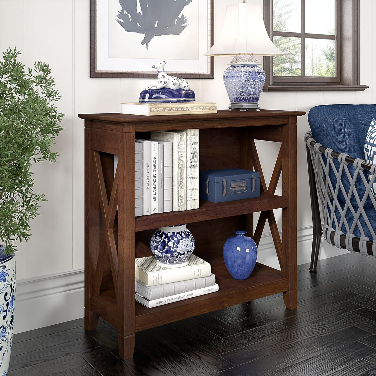 Small 2 Shelf Bookcase, Bing Cherry L177