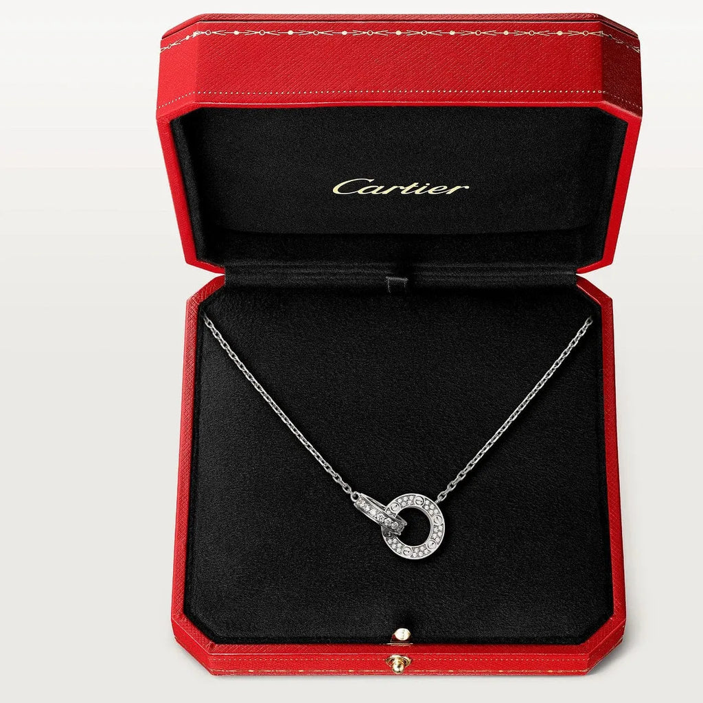 Love Necklace Interlocking Circles Necklace With Diamond Paved G6973