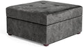 Square Upholstered Tufted Ottoman with Nailhead Trim Wood Legs U283
