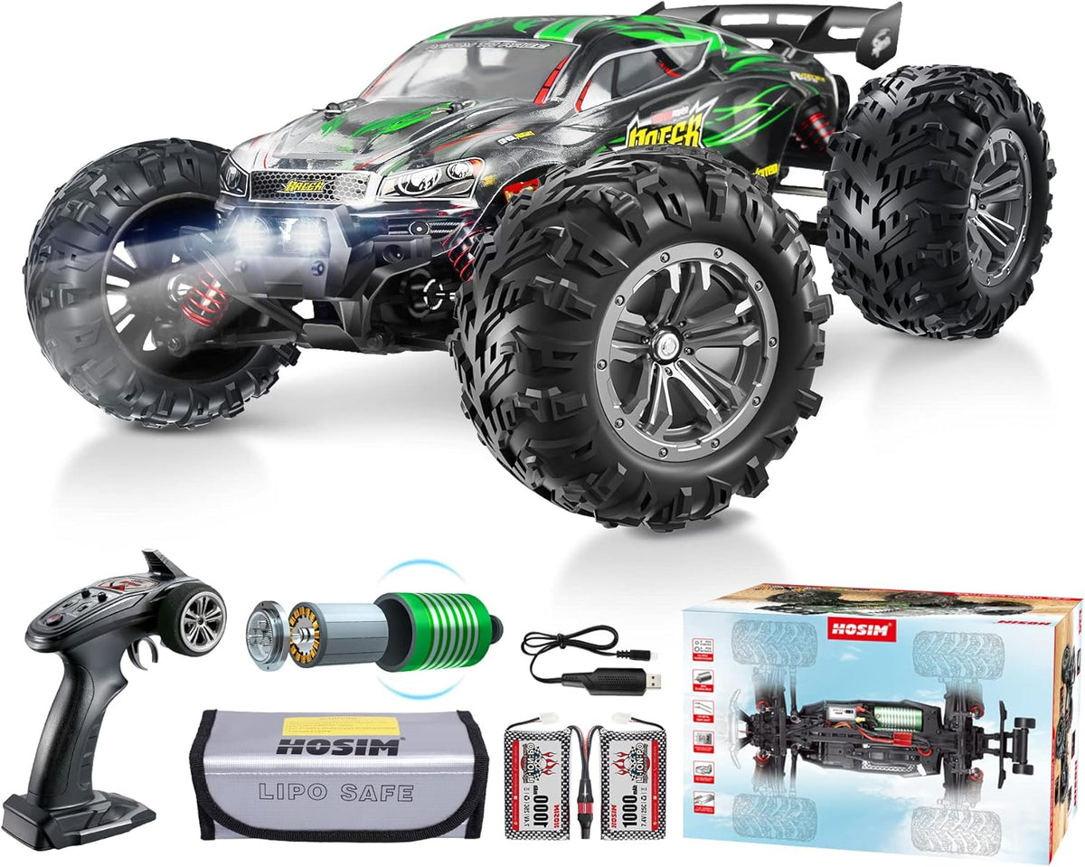 55+ KMH 4WD Brushless RC Monster Truck, 1:16 Scale Waterproof Remote Control Vehicle M36138
