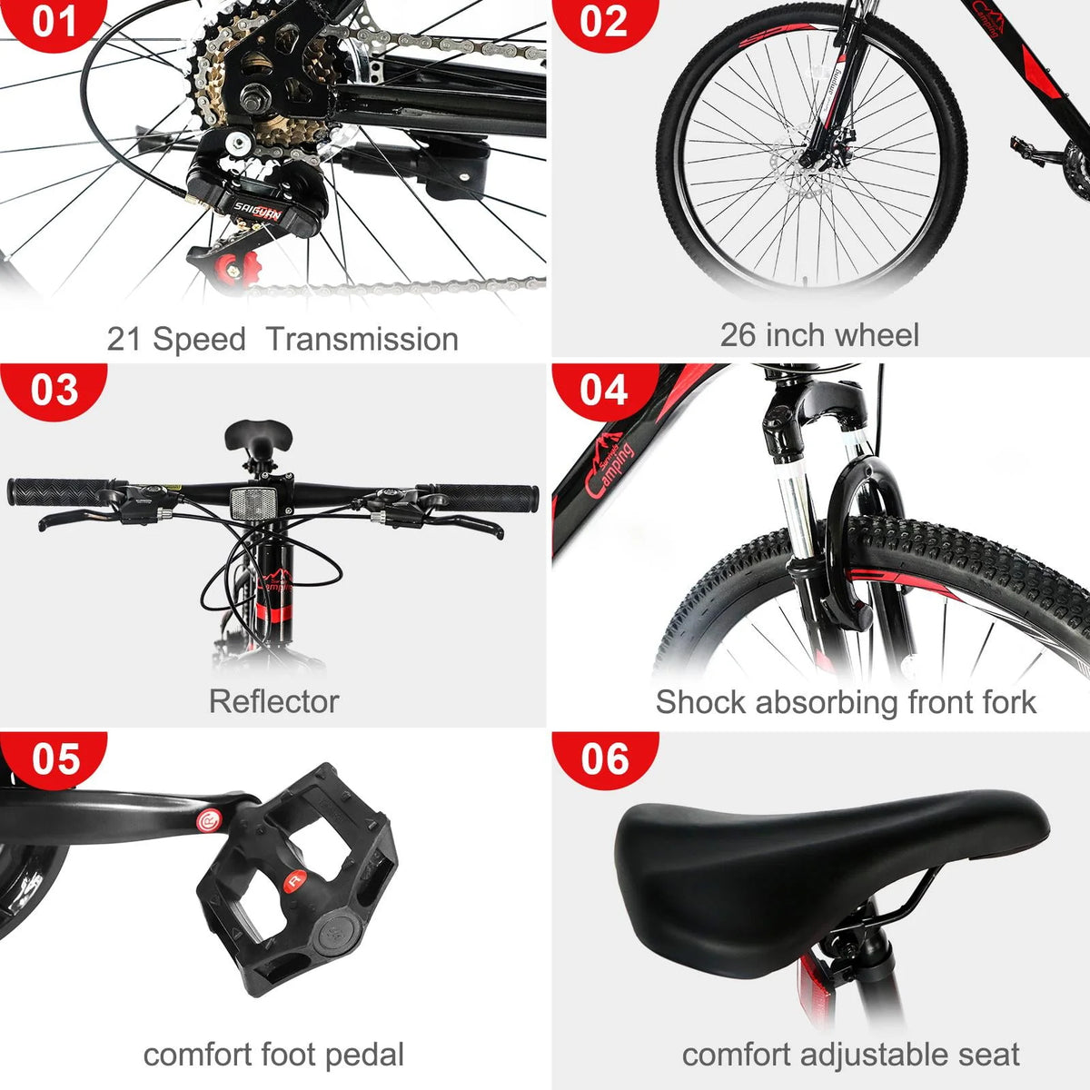 Folding 21 Speed 26 Wheel Steel Frame Mountain Bike O6237