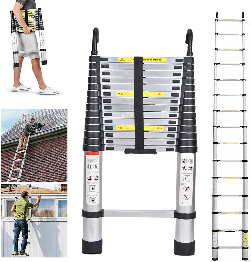 8.5 FT Aluminum Telescoping Ladder 330 Pound Capacity S681690