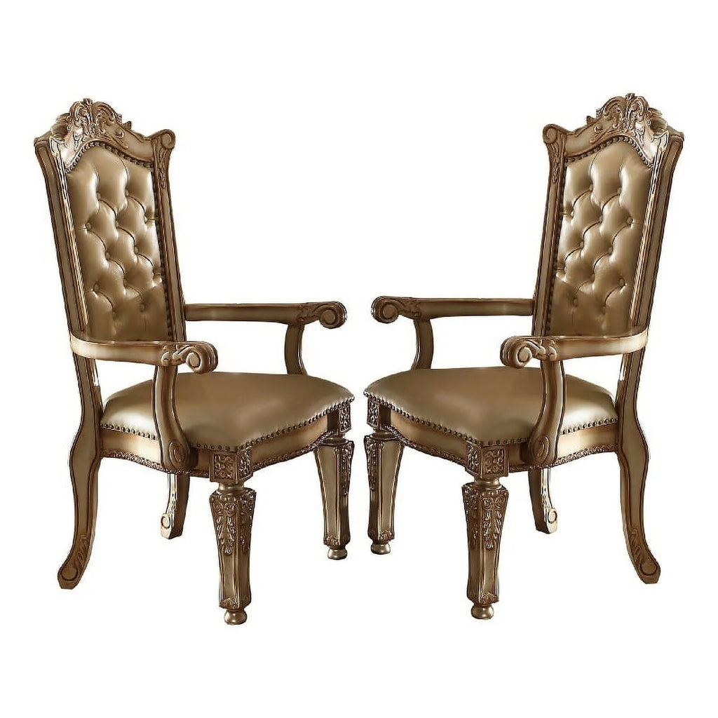 27 Inch Faux Leather Dining Chair Set of 2 K7638
