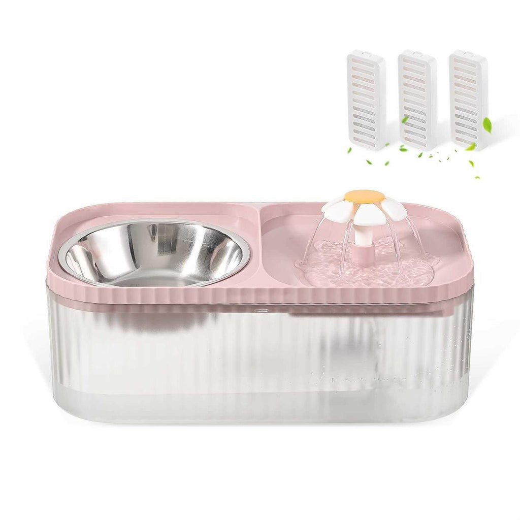 3L Ultra Quiet Cat Water Fountain and Food Bowl C83959