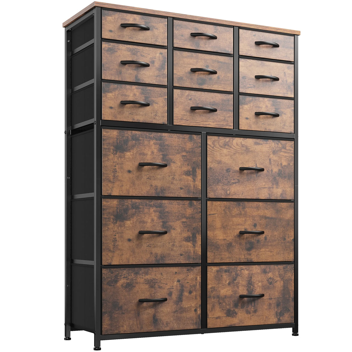 Charcoal Black 14 Drawer Tall Dresser M66992