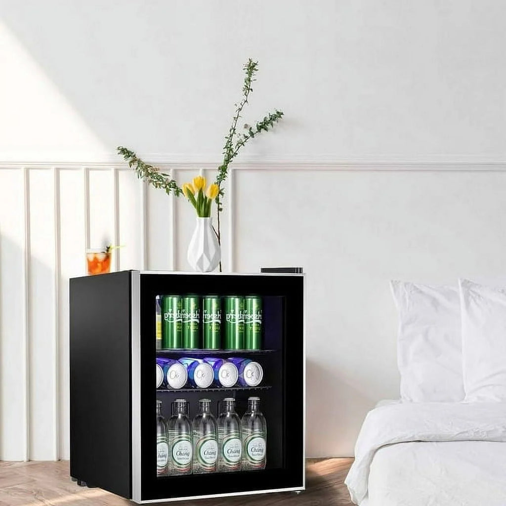 1.6cu.ft Wine Cooler Cabinet Beverage Mini Fridge Black E99737