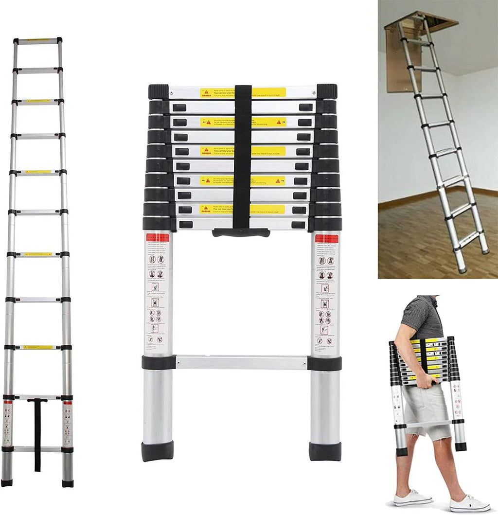 8.5 FT Aluminum Telescoping Ladder 330 Pound Capacity S681690