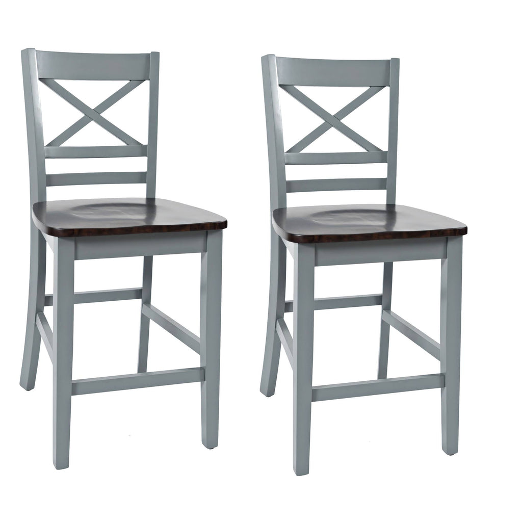 Counter Height Stool, Set of 2, Brown and Gray N388495