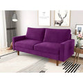 Eggplant Velvet Square Arm Sofa Q9996