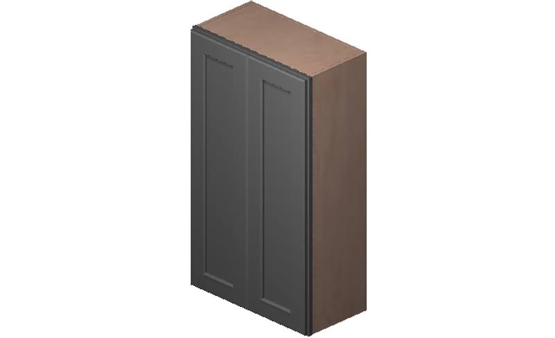 Grey 2 Doors 2 Shelves Wall Cabinet High-Density Fiberboard Y9615