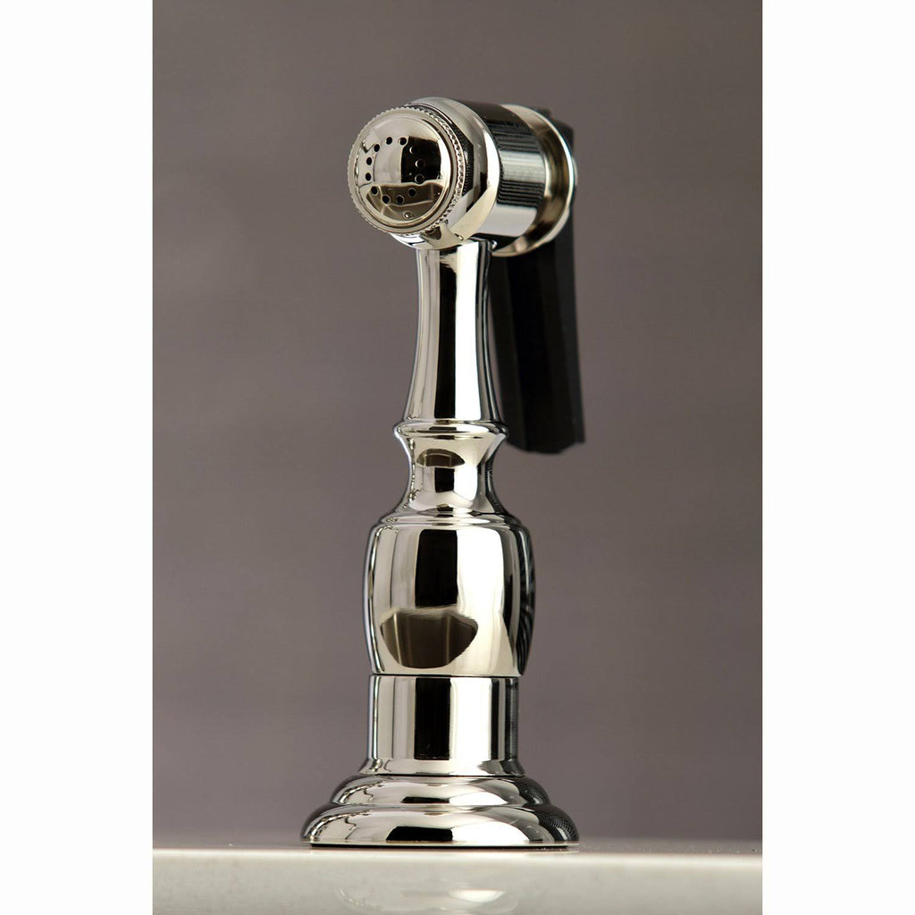 Brushed Nickel Bridge Kitchen Faucet with Sprayer D3606