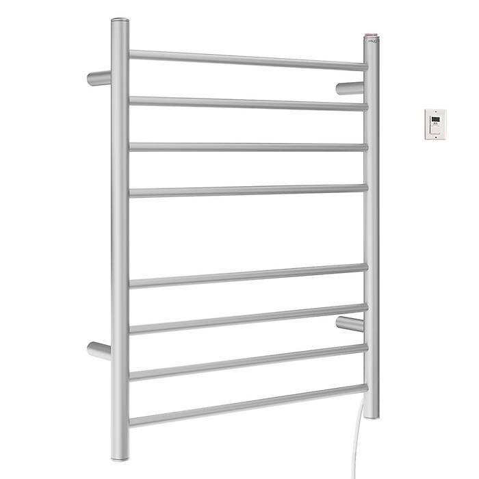 Dual 8-Bar Hardwired and Plug-In Towel Warmer in Brushed Stainless Steel B358449