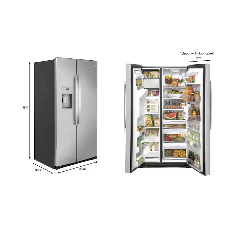21.8 cu. ft. Side by Side Refrigerator Stainless Steel Counter Depth A243014