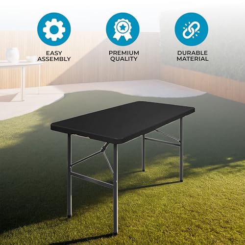 Black 4ft Plastic Folding Table V354813