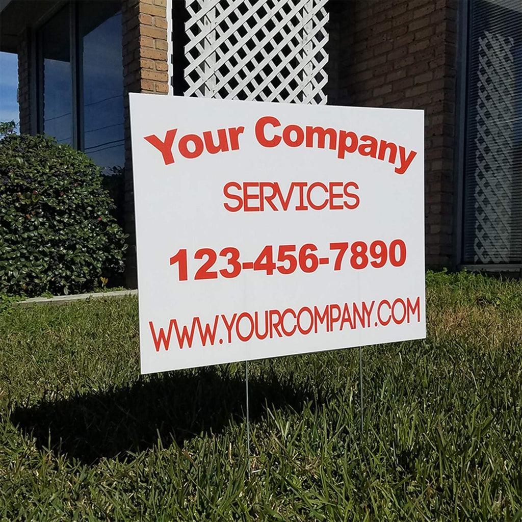 100 Pack Double Sided Plastic Yard Signs with Metal Stakes Y834222