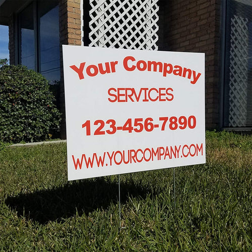 100 Pack Double Sided Plastic Yard Signs with Metal Stakes Y834222