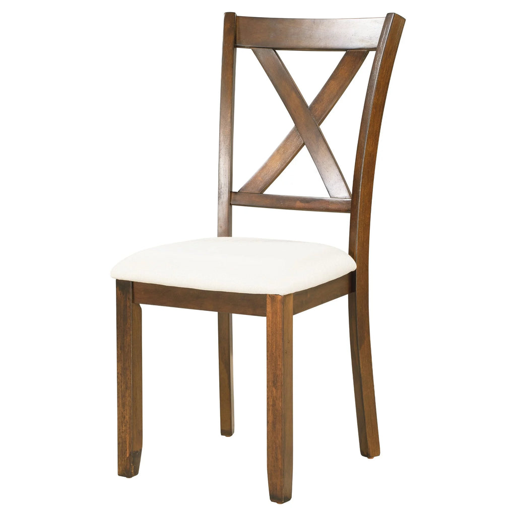6 Piece Wooden Dining Table Set with 4 Fabric Chairs and Bench M88615