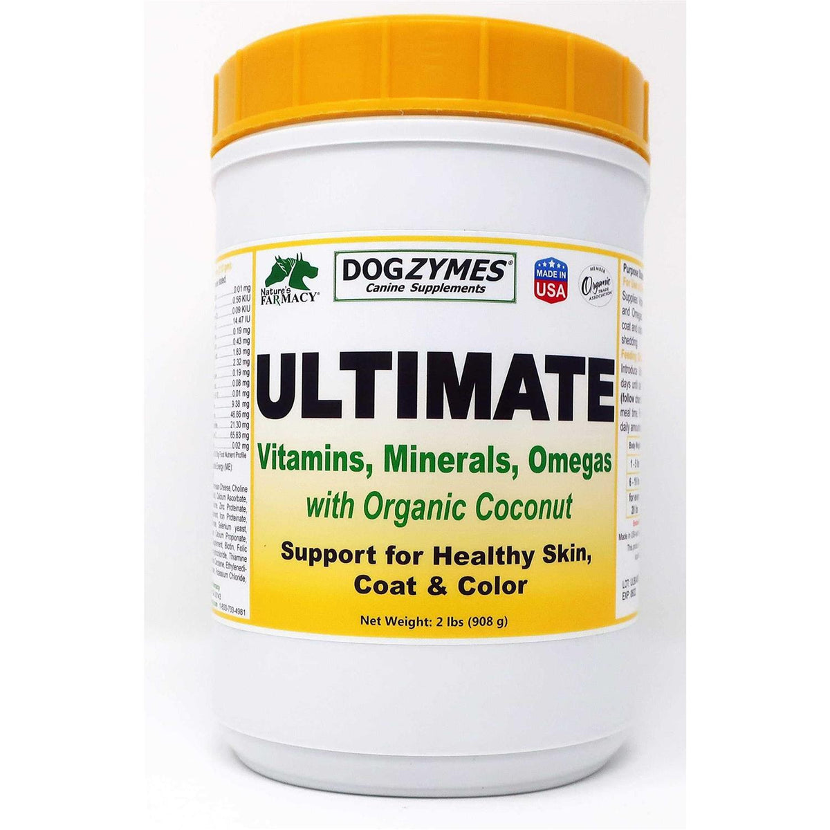 Dogzymes Ultimate for Best Skin/Coat with Organic Coconut E917