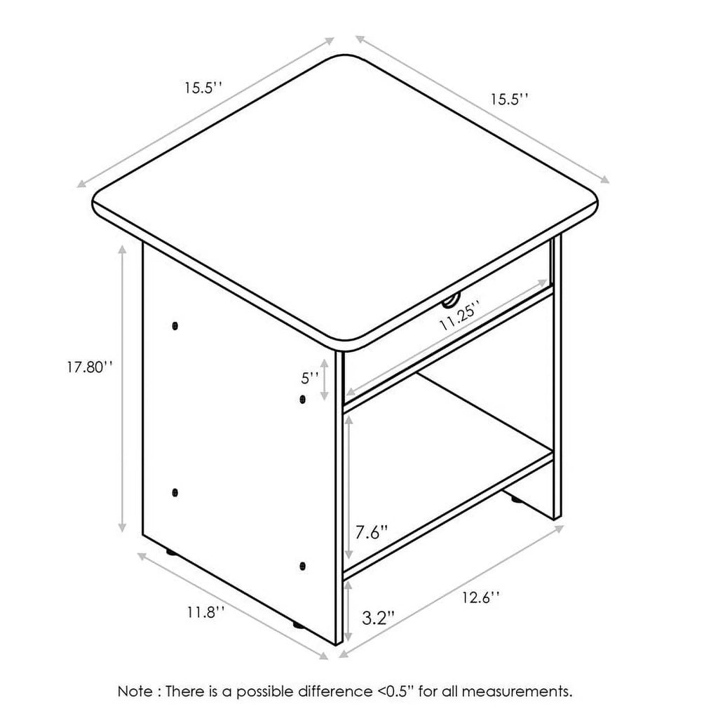 End Table Night Stand with Bin Drawer K2741