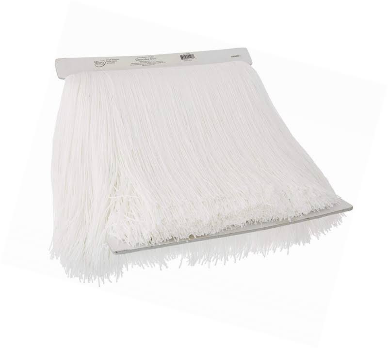 White 12-Inch Chainette Fringe Trim Q5723