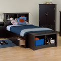 Black Twin XL Bookcase Platform Storage Bed G675171