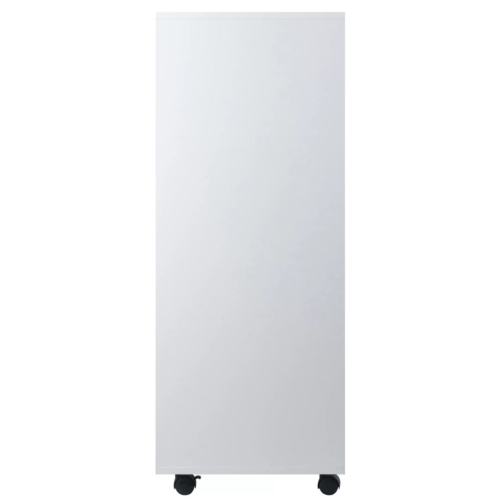 White 5 Drawer Rolling Wood Dresser X86888